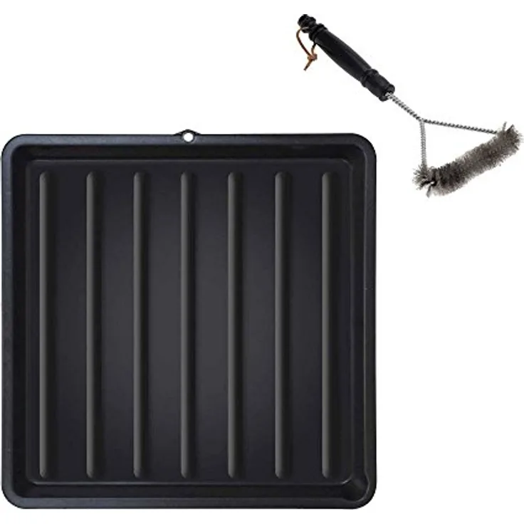 ToCi Grillrost Reiniger-Set | Reinigungs-Wanne aus Kunststoff 67x67 cm + Grillbürste 30x17 cm Grill-Zubehör