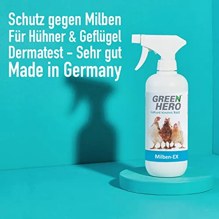 GreenHero Milben-EX 500 ml, Das Spray gegen Milben für Hühner & Geflügel, Milben Stopp, Anti Milbenspray, Umgebungsspray zum Bekämpfen von Milben im Hühnerstall, Abwehrspray und zur Vorbeugung – Bild 2