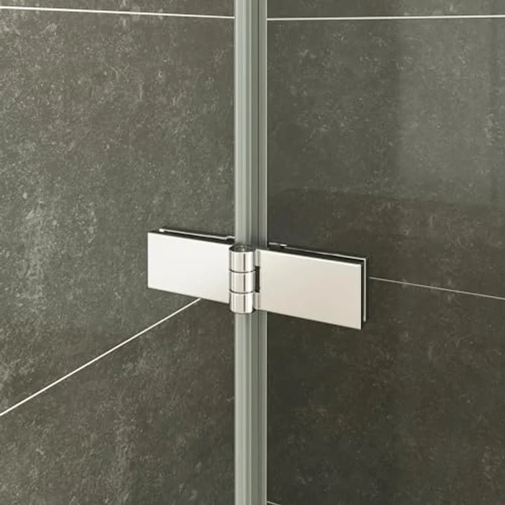 i-flair Falttür Duschkabine DK13, 120x120x180 cm, teilsatiniertes 6 mm Sicherheitsglas, silberne Profile, platzsparend und mit breitem Einstieg – Bild 7