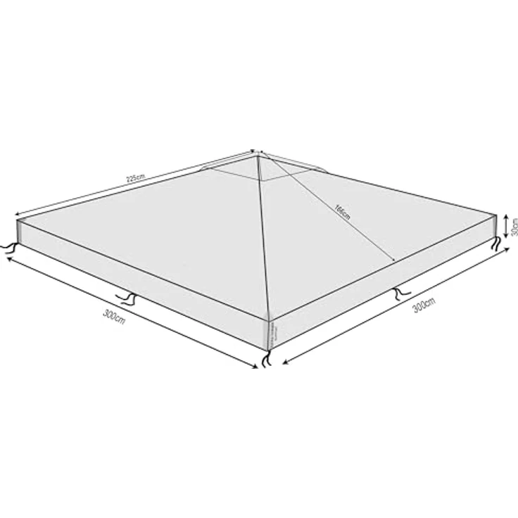 Pavillon Schutzhaube 3x3m für Doppeldach Wasserdicht Transparent – Bild 9