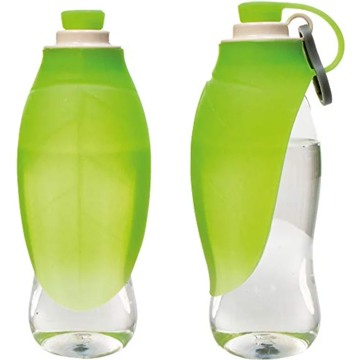 Schecker Hunde Trinkflasche Wasserflasche h2o Trinkflasche Wassernapf mit Silikon Trinkblatt Praktische Trinkflasche für unterwegs 0,6l - Preisvergleich – Bild 2