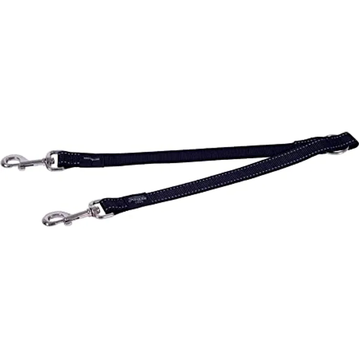 Rogz double leash reflector for dogs Reflective HLS05A (width 2,5cm; length 2x40cm) (XL, Hund, Allgemein), Halsband + Leine