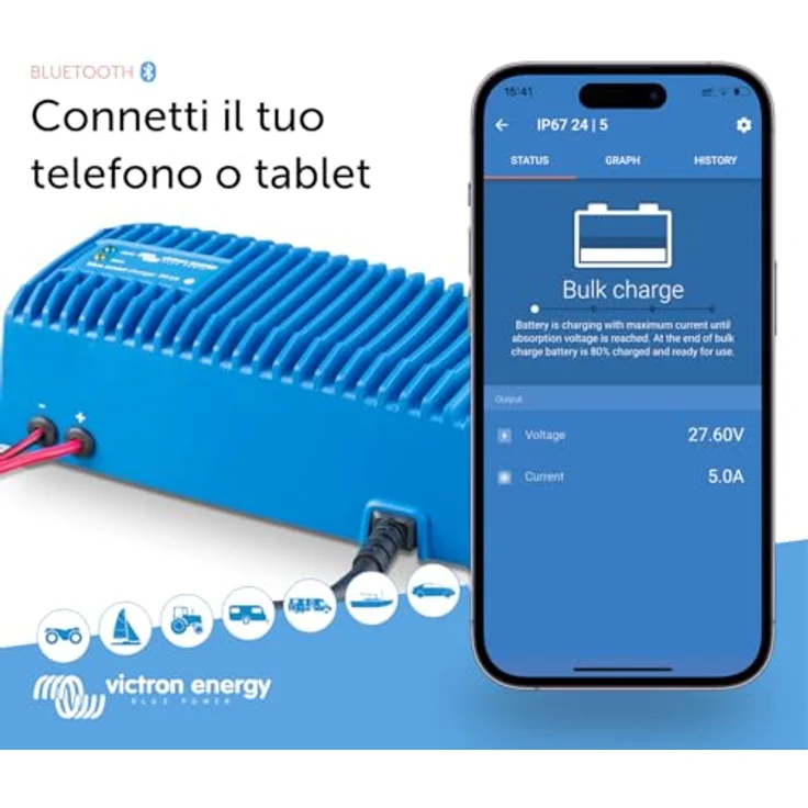 Victron Blue Smart 24/5 IP67 Ladegerät 24 / 230 Volt – Bild 3