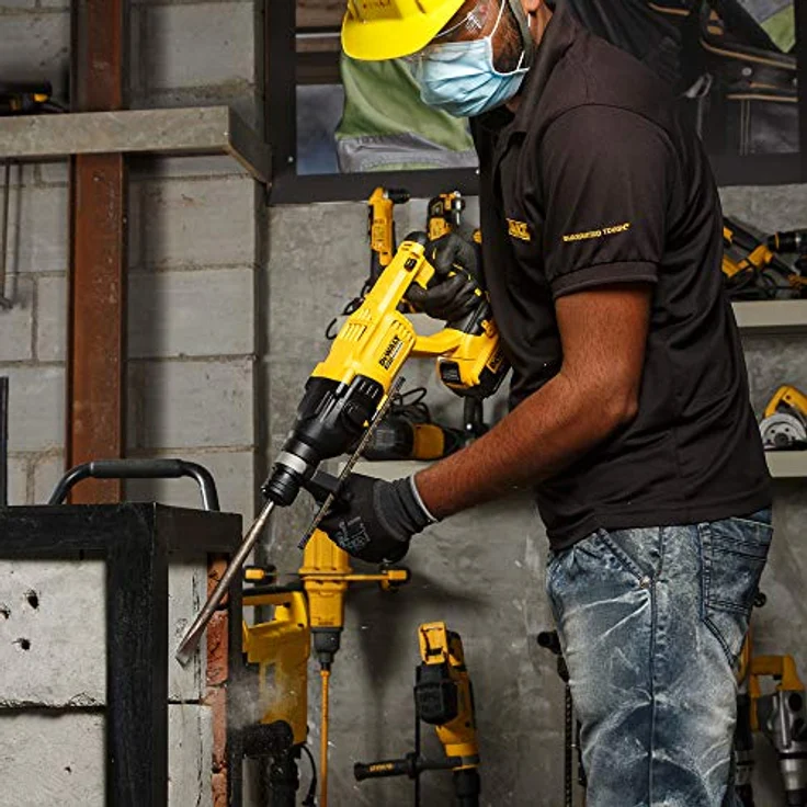 DeWalt SDS-Plus XR Akku-Kombi-Hammer (mit Pneumatik-Hammerwerk und bürstenlosem Motor für diverse Bohranwendungen und leichte Meißelarbeiten, 1x Akkubohrhammer Li-Ion 18 V) DCH133NT – Bild 2