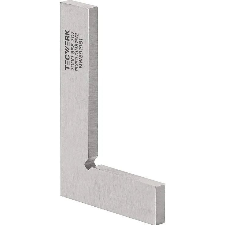 Tecwerk Winkelmesser DIN 875/II, präzises Messinstrument aus hochwertigem Stahl, Schenkellänge 750 mm, prüfpflichtig