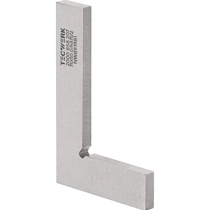 Tecwerk Winkelmesser DIN 875/II, präzises Messinstrument aus hochwertigem Stahl, Schenkellänge 750 mm, prüfpflichtig