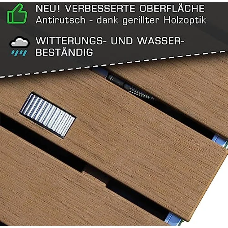 @tec Gartendusche MyGarden Bodendusche aus WPC, eckig, 70x55cm, mit 22 Wasserdüsen und regulierbarer Fontänenhöhe – Bild 2