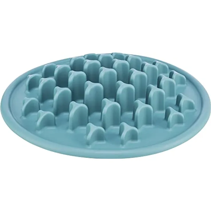 TRIXIE Slow Feeding Anti Schling Matte Pillars, TPE, Ø 35 cm, Blau - 25038