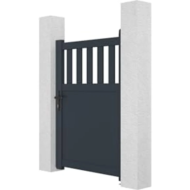 Casanoov Gartentür SANTIS, Aluminium mit vertikalen Streben, 1m Breite, 140cm Höhe, anthrazitgrau (RAL 7016), inkl. Zubehör – Bild 4