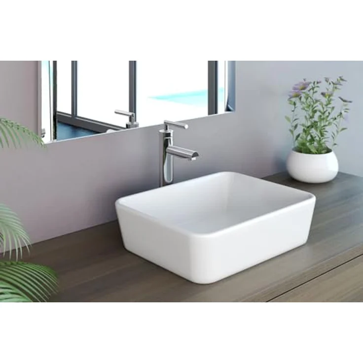 NEG Aufsatzwaschbecken NEG Aufsatz-Waschbecken Uno32A (eckig) (32A) Weiß mit Nanobeschichtung und Lotus-Effekt – Bild 5