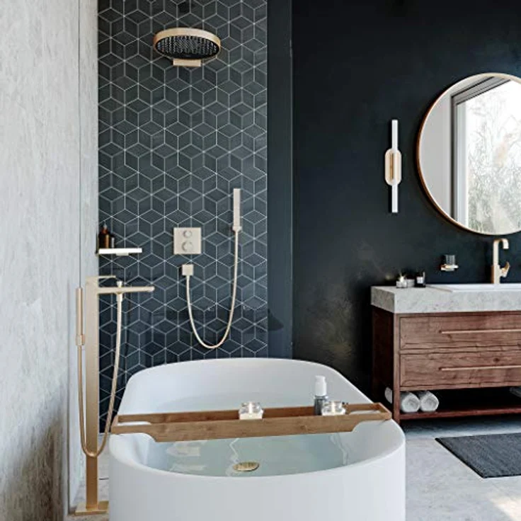 hansgrohe bodenstehende Wannenarmatur, für 2 Funktionen, 14,5 l/min Durchflussmenge, Brushed Bronze – Bild 2