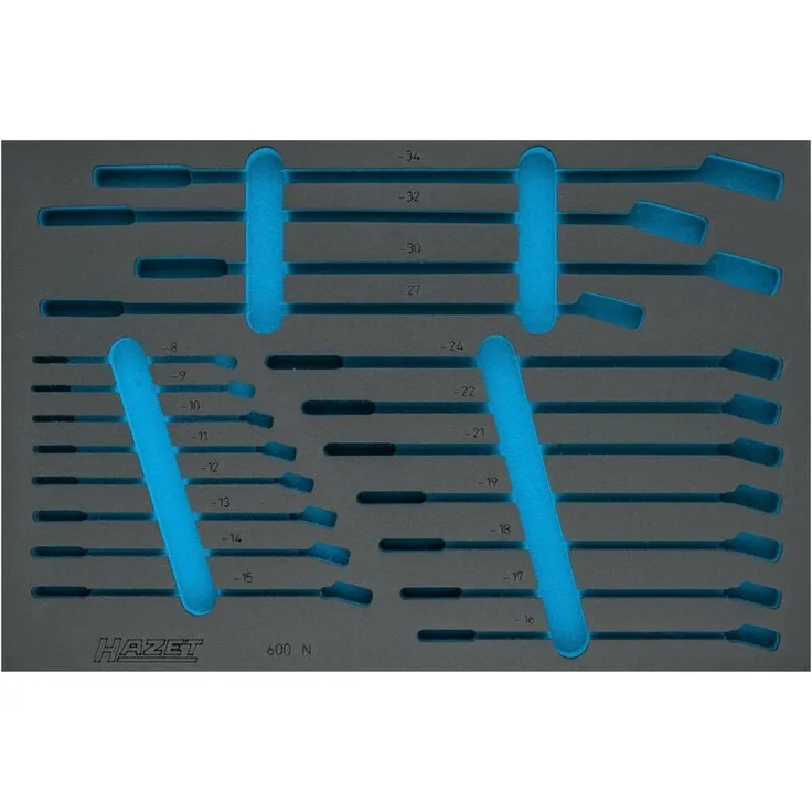 Hazet 2-Komponenten Weichschaumeinlage 163-210L, leere Einlage mit Präzisionsaussparungen, 519 mm x 342 mm, für Ordnungssysteme
