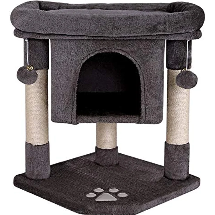 lionto Kratzbaum Kletterbaum Katzenkratzbaum Katzenbaum Höhe 60 cm, dunkelgrau – Bild 5