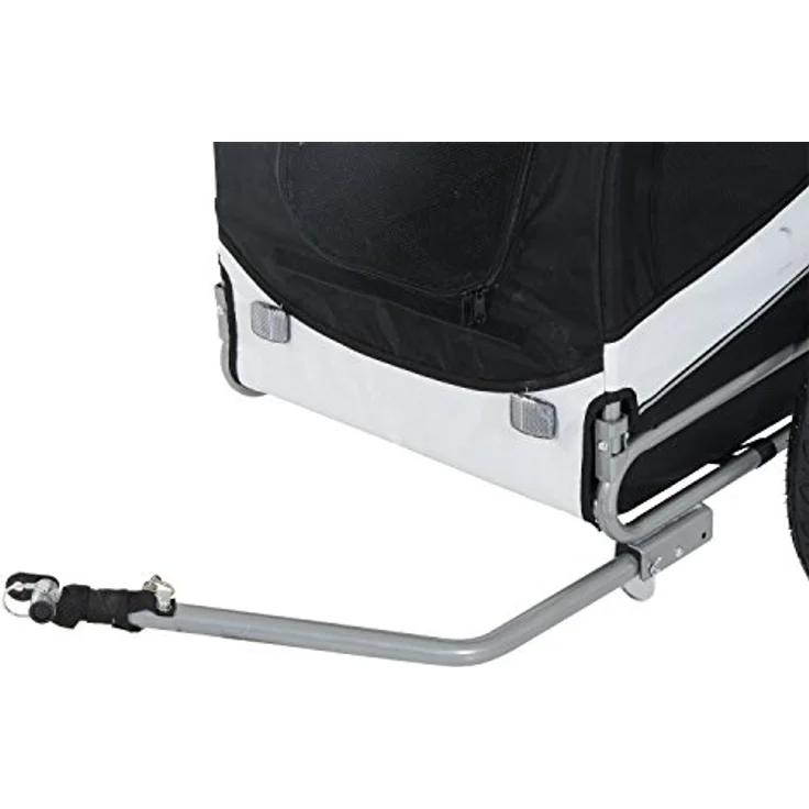 Pawhut Hundeanhänger Fahrradanhänger Hundetransporter Hunde Fahrrad Anhänger Weiß+Schwarz 130 x 73 x 90 cm – Bild 5