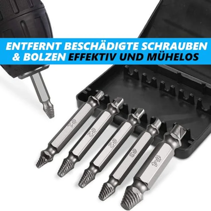 SchraubenHeld Schraubenausdreher Set Linksausdreher Satz Beschädigte, Schrauben Ausdreher Schraubenlöser Entferner Werkzeug [5 teilig] - Preisvergleich – Bild 2