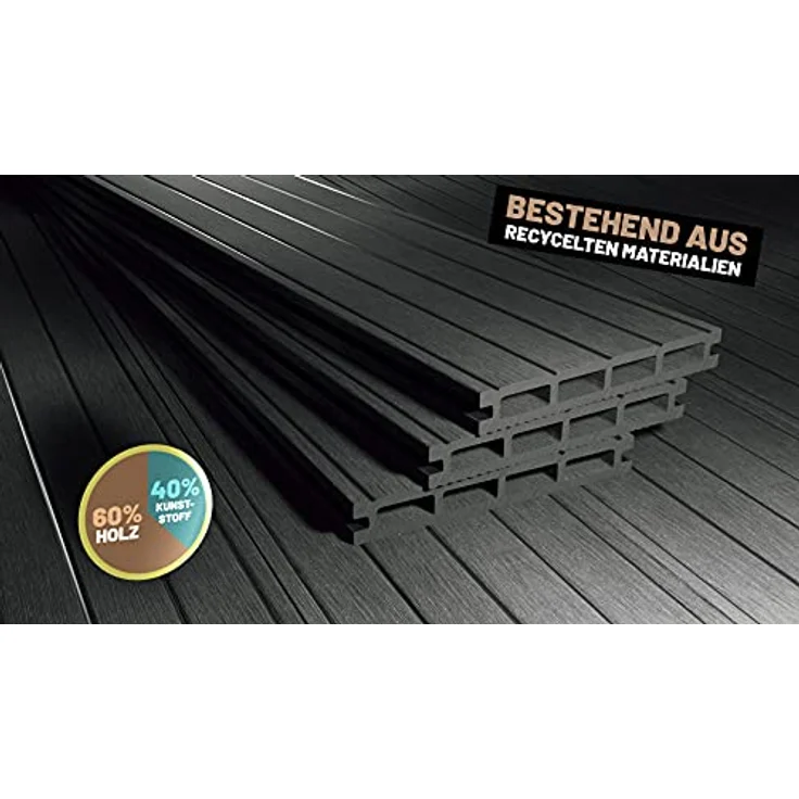 Endorphin Terrassendielen ® 12m² Anthrazit WPC Komplettset, witterungsbeständig, rutschhemmend, pflegeleicht – Bild 5