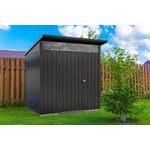Duramax Metall-Gerätehaus 2x2m, Geräteschrank mit 0,5 mm Wandstärke, Grau, Wetterfest & langlebig