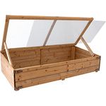 NATIV Frühbeet mit herausnehmbarer Plexiglasscheibe | Frühbeetkasten 65x130 cm mit Scharnieren zur einfachen Montage | Frühbeet Aufsatz für Hochbeet | Mini Gewächshaus