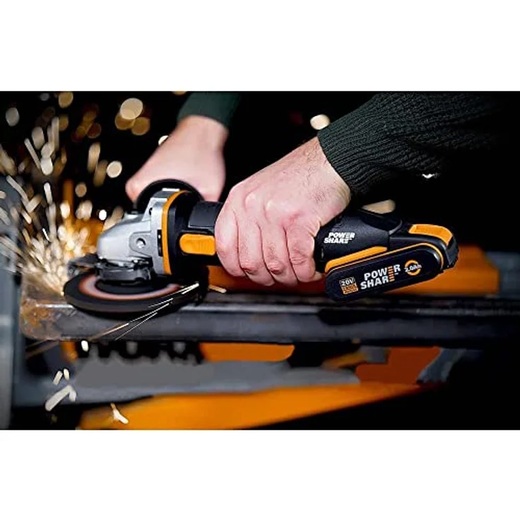 WORX WX800.9 Li-Ion Akku-Winkelschleifer 20V Kompakter Schleifer mit schmalem Körper und Zusatzhandgriff schleift und schneidet alle Materialien mit optimaler Kontrolle Ohne Akku und Ladegerät 115 mm Akku – Bild 3