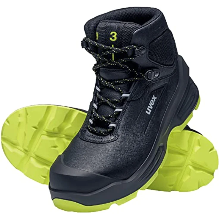 Uvex Safety 6872251 Sicherheitsschuh S3, robuster Sicherheitsstiefel in Schwarz und Gelb, Schuhgröße EU 51, ESD, wasserabweisendes Leder, atmungsaktive Materialien – Bild 2