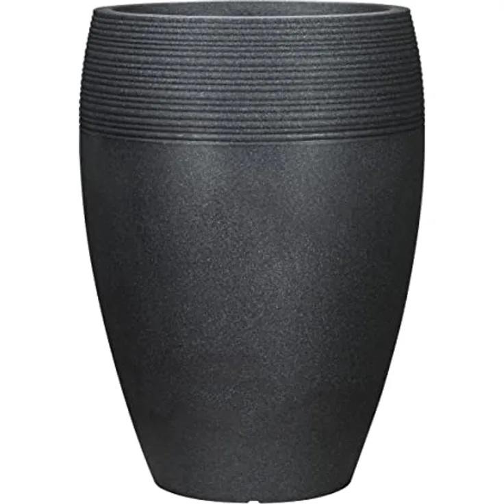 Scheurich Lineo High, Hochgefäß aus Kunststoff, Schwarz-Granit, 39,2 cm Durchmesser, 54 cm hoch, 15 l Vol.