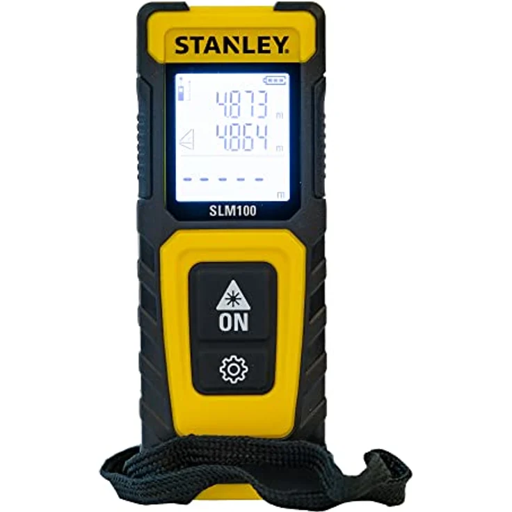 Stanley SLM100, Laser-Entfernungsmesser bis 30 m, 3 mm Genauigkeit, IP40 geschützt, Anti-Rutsch Design – Bild 2