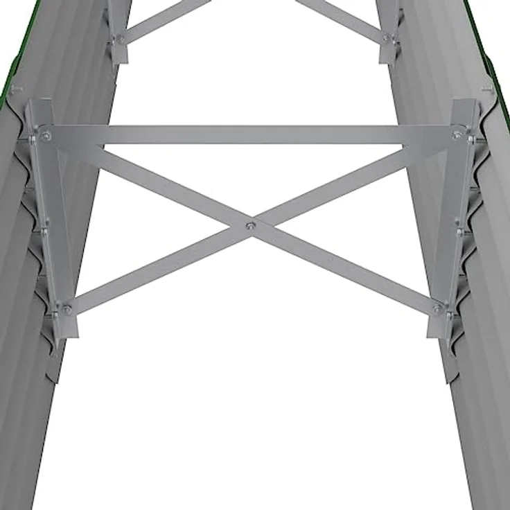 vidaXL Hochbeet, Wetterfestes Hochbeet für Garten Balkon Terrasse, Kräuterhochbeet zum Selber Bauen, Pflanzkasten aus Metall, Pulverbeschichteter Stahl Grün – Bild 5