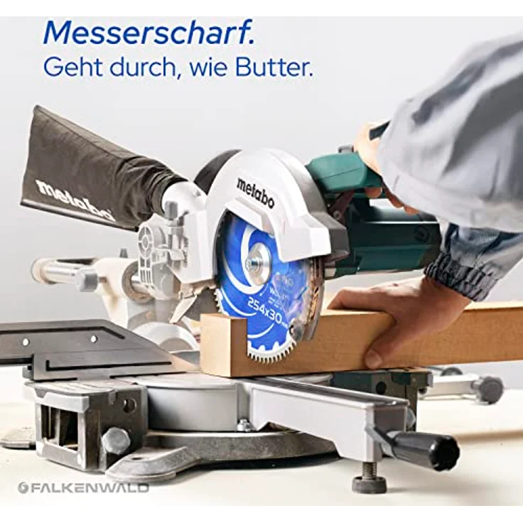 FALKENWALD ® Sägeblatt 254x30 für Holz, 80 HM Zähne, kompatibel mit Bosch GTS 10 XC & Metabo KGS 254 M, für feine und präzise Schnitte – Bild 5