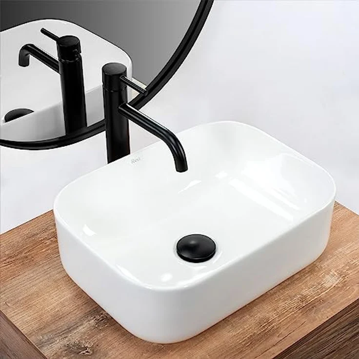 wohnwerk.idee Aufsatzwaschbecken Keramik Weiß Klein Gäste WC Gäste Bad Demi Mini - Preisvergleich – Bild 2
