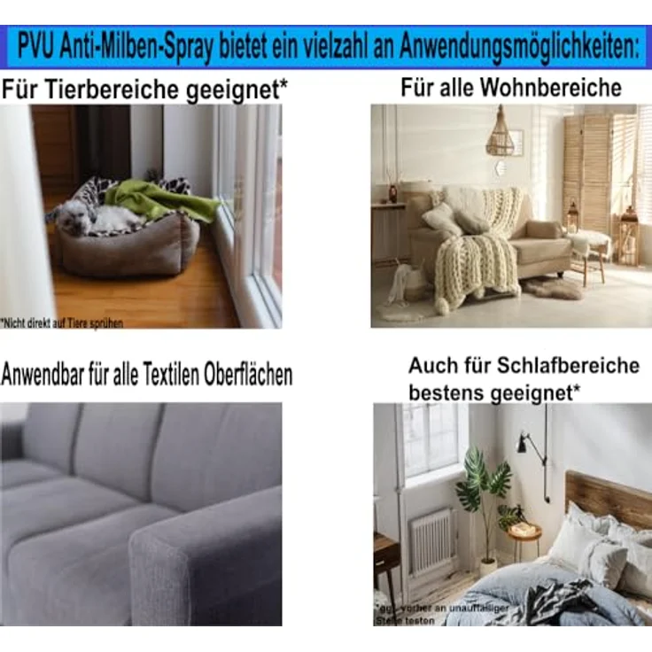 Pvu Milbenspray 500ml | Milbenspray für Matratzen | Milbenspray gegen Krätze | Hausstaubmilben bekämpfen | Spinnenmilben | Anti Milben Spray | für Innen & Aussen – Bild 5