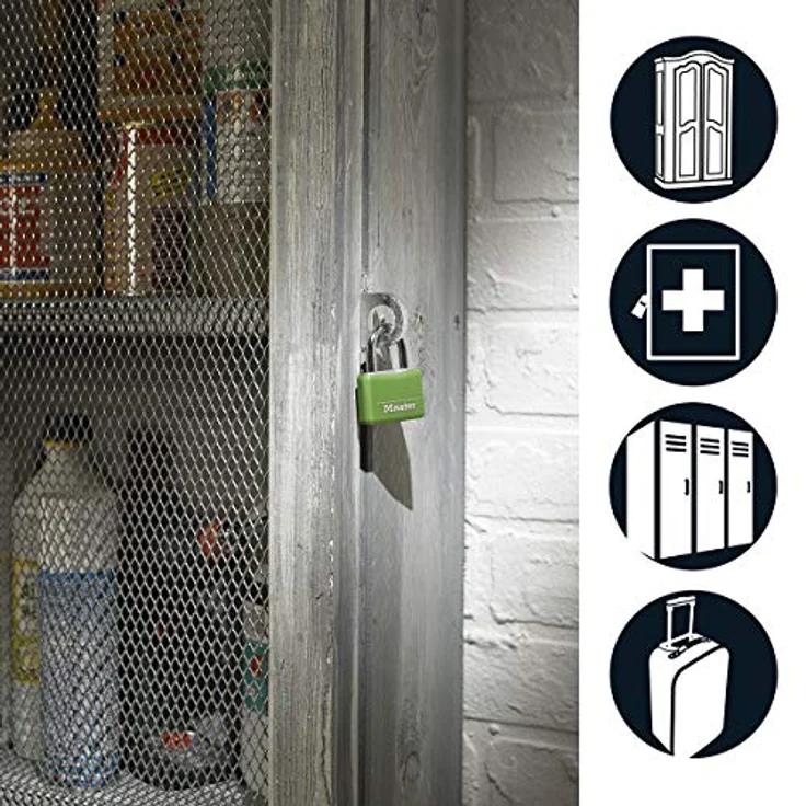Master Lock Aluminium Vorhängeschloss mit Vinylüberzug 30 mm - Farblich Sortiert, 9131EURDCOL – Bild 4