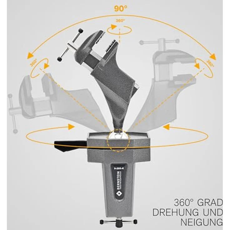 BERNSTEIN TOOLS FOR ELECTRONICS Gelenkschraubstock Kugelgelenk-Schraubstock SPANNFIX zum Anklemmen (Klett)+9-900-K50-SET, ergonomische Haltung, verschiedene Spannbacken, magnetische Anbringung – Bild 3