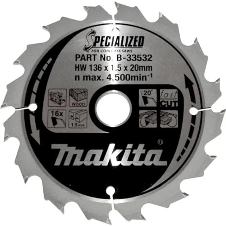 Makita B-33532 SPECIALIZED Saegeb.136x20x16Z, 81x400 mm – Bild 2