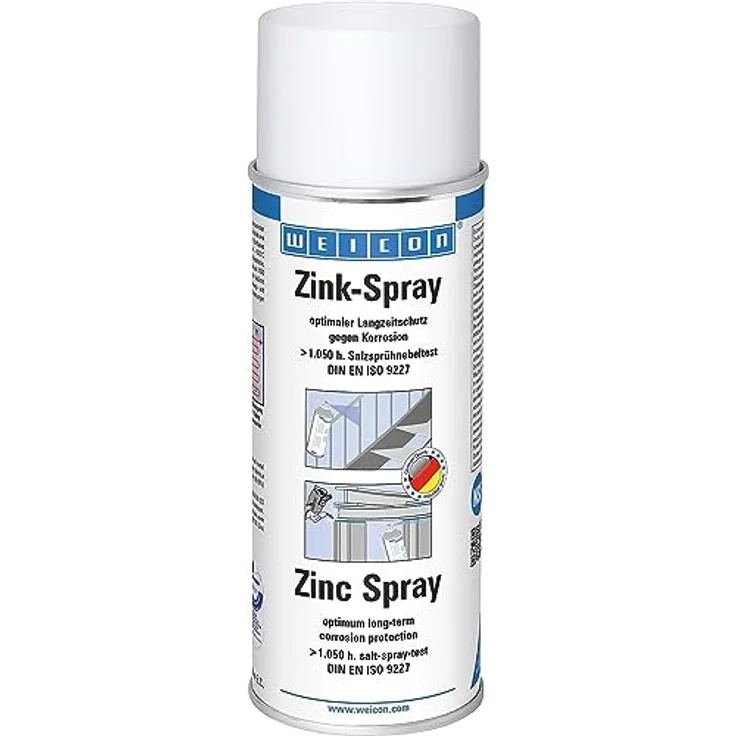 WEICON Zink-Spray 400 ml | Rostschutzfarbe für alle Metalloberflächen | Matt Grau / Anthrazit, leicht angewitterte Feuerverzinkung – Bild 1