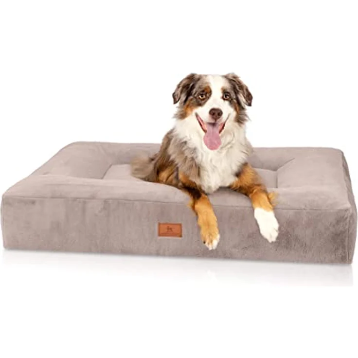 Knuffelwuff orthopädisches Hundebett Midland XL 100 x 80cm Grau - Hundekissen für große, mittelgroße und kleine Hunde - Waschbar – Bild 1