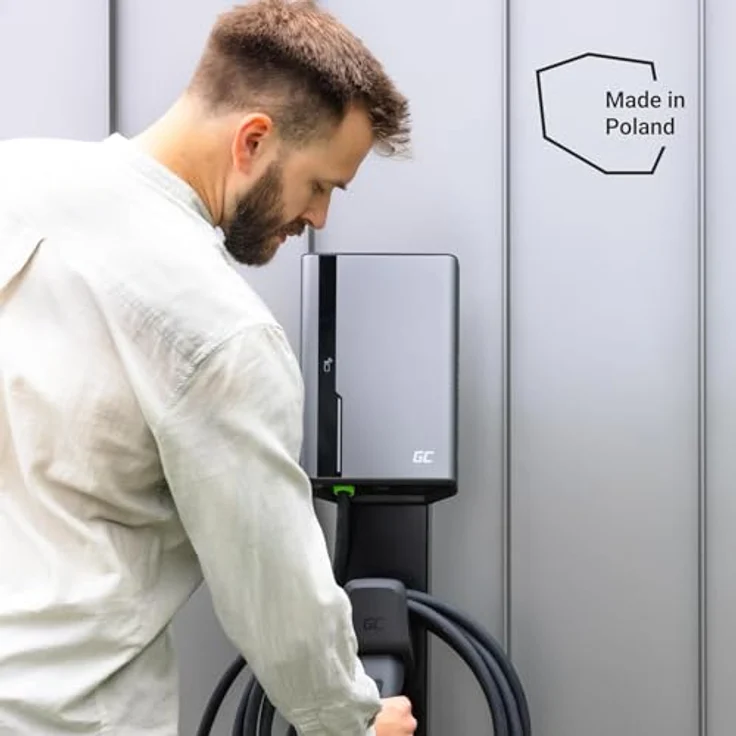GreenCell GC EVGC021B2275, Elektroauto Ladestation Wallbox, 3,6 - 22 kW, 7,5 m Kabellänge, NFC, Typ 2 Anschluss, 32 A, IP54, IK10 Schutz – Bild 7