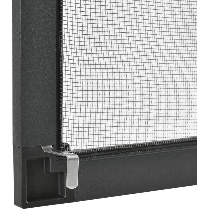 Juskys Fliegengitter mit Alu-Rahmen 110 x 130 cm – Insektenschutz für Fenster zum Einhängen – Insektenschutzgitter UV-beständig in Grau – Bild 10