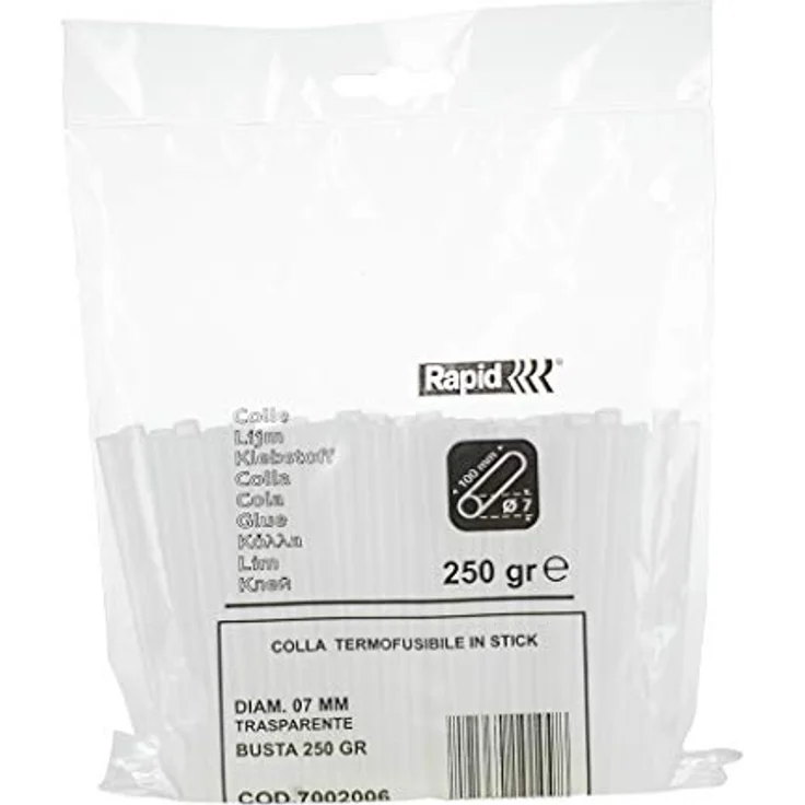 Rapid Heißklebesticks Transparent Universal, 250g Klebesticks 100mm Länge, Universeller Hei?kleber, für Heißklebepistole 7mm – Bild 1