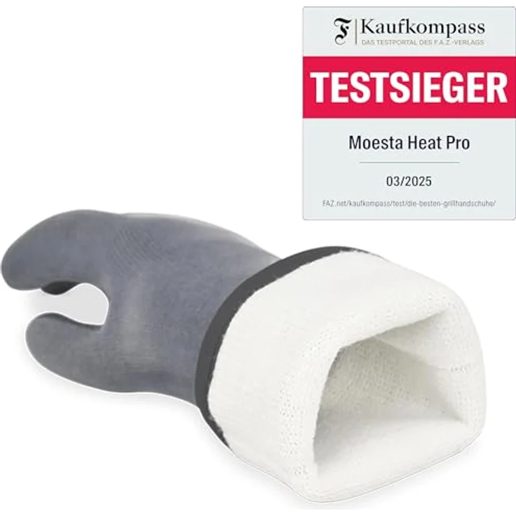 MOESTA-BBQ 20014 HeatPro Hitzehandschuhe, Silikon, hitzebeständig bis 350°, Größe XXL 11, anthrazit – Bild 2