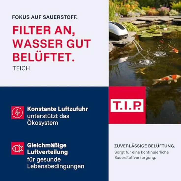 T.I.P. Teichbelüftungspumpe API 1000/4 Pumpe Teich Teichpumpe 900 l/h – Bild 3