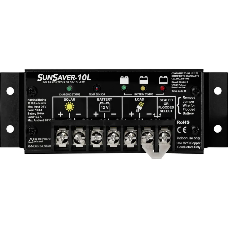 Morningstar Solarladeregler Morningstar Sunsaver SS-10L 12V, fortschrittlicher Laderegler für Photovoltaikanlagen, von Morningstar