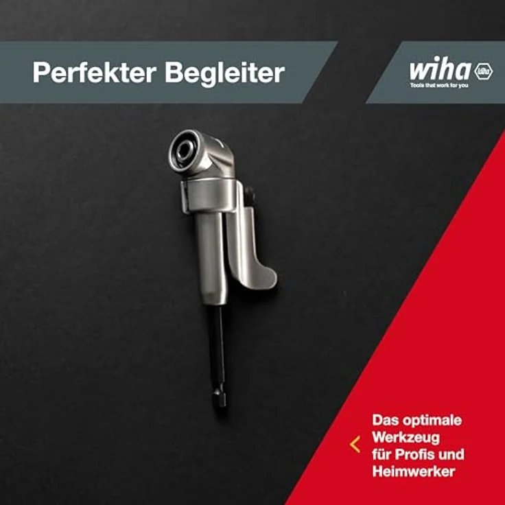 Wiha Winkelschraubvorsatz (32311), 105° abgewinkelter Kopf, Schnellwechsel, 130 mm, für DIN 3126 Bits, mattverchromt – Bild 5