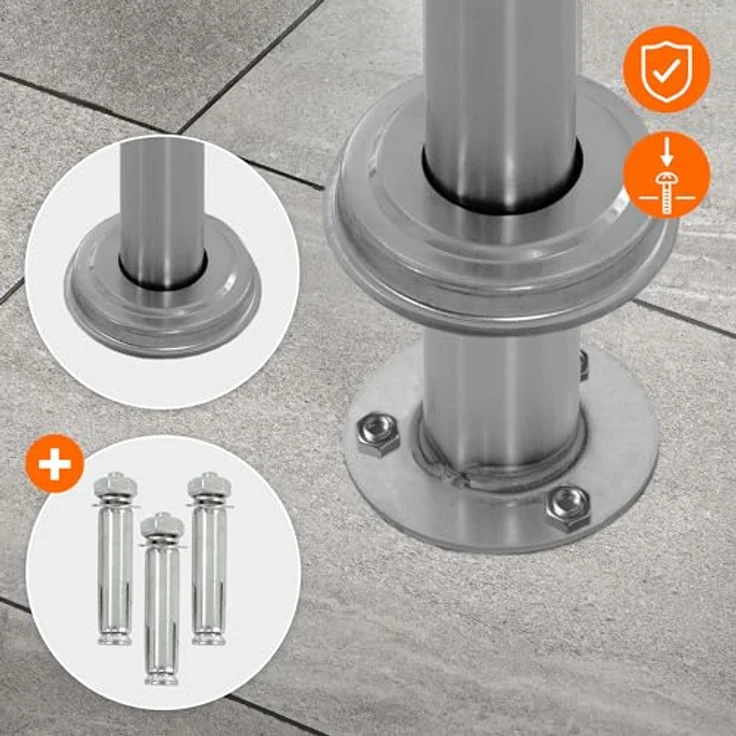 ML-DESIGN Standbriefkasten mit Zeitungsfach, Edelstahl Silber, 120cm Standfuß und Bodenanker, witterungsbeständig und rostfrei – Bild 6