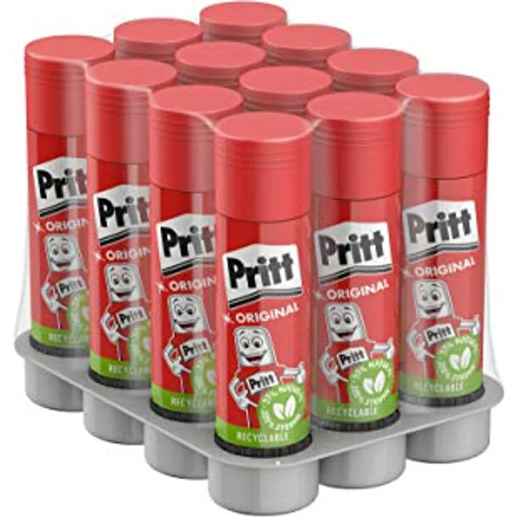 PRITT Klebestift, Klebeband 12 Stück 22 g, ideal für Büro und Zuhause