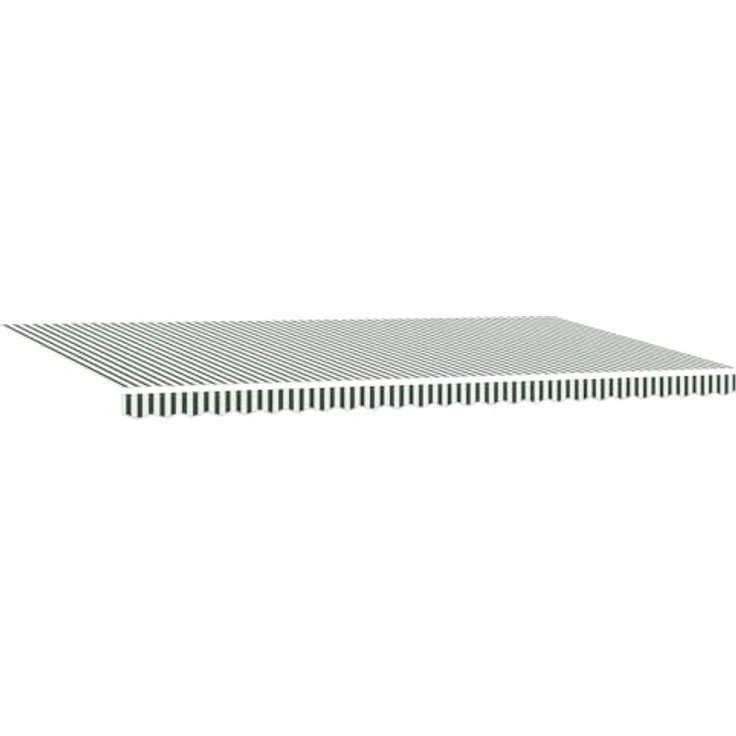 vidaXL Ersatzstoff für Markisenrahmen 6 x 3,5 m, UV-blockierend in Grün und Weiß mit gestreiftem Design – Bild 1