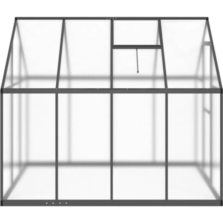 vidaXL Gewächshaus mit Fundamentrahmen Anthrazit 224x169x195 cm Alu, UV-beständiges Polycarbonat, Lüftungsfenster, Flügeltür – Bild 4