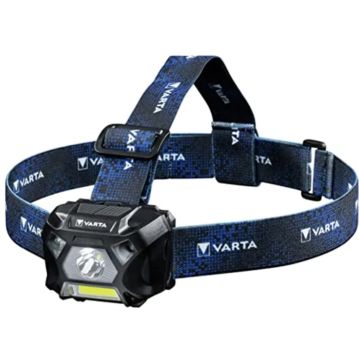 VARTA Stirnlampe LED inkl. 3x AAA Batterien, Work Flex Motion Sensor H20, Bewegungssensor, zwei Leuchtmodi, an- und ausschalten durch Handbewegung, spritzwasser- und staubgeschützt