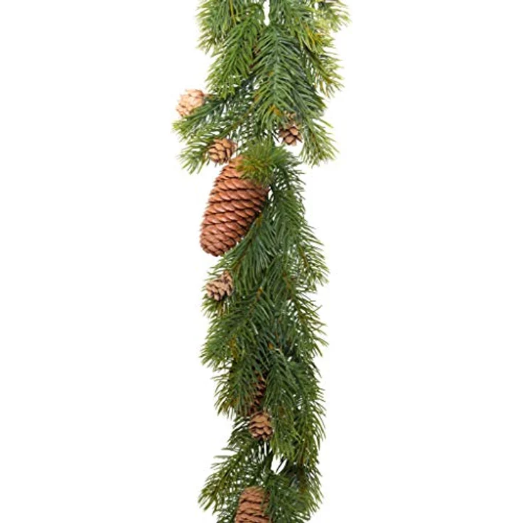 Botanic-Haus Künstliche Tannengirlande Oslo Tanne, 180 cm mit Zapfen, ideal für Weihnachtsdekoration – Bild 1