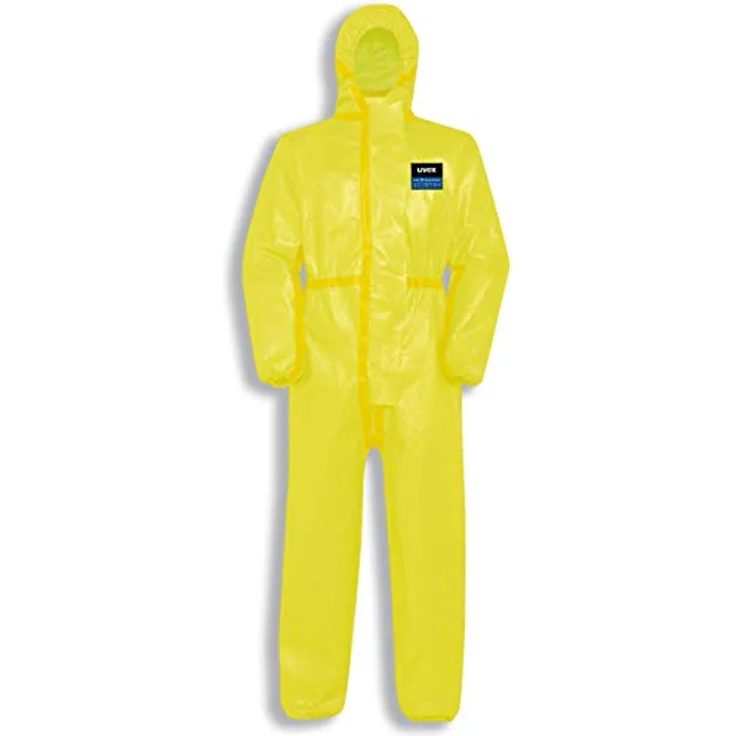 Uvex Einweg-Overall 3B 89880, Chemikalienschutz Typ 3B, gelb, Gr. L, mit ultraschall-geschweißten Nähten – Bild 1