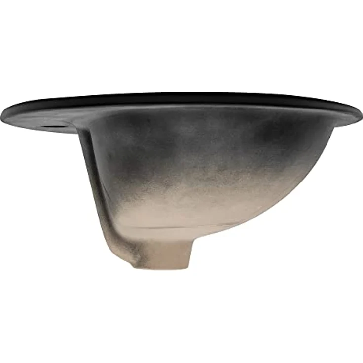 ML-Design Waschbecken aus Keramik in Schwarz matt 57x48,5x19,5 cm Oval, Einbauwaschbecken mit Überlauf, Aufsatzwaschbecken Einbauwaschtisch Waschschale Handwaschbecken, für Badezimmer/Gäste WC - Preisvergleich – Bild 4